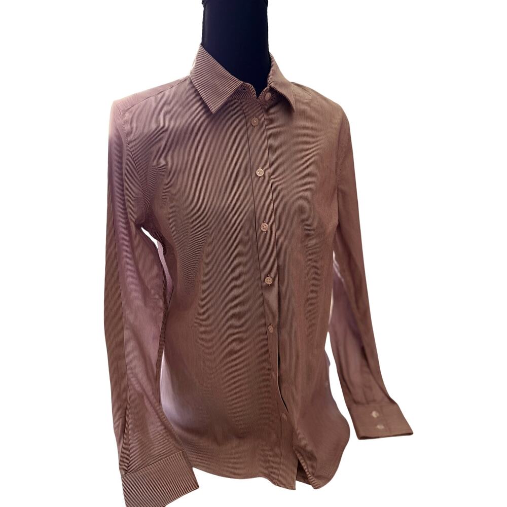 Banana Republic Tailored Fit Pinstripe Button Down Shirt Size 4 Stretch